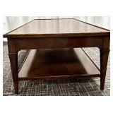 Dark Wood Coffee Table with 3 Drawers & Lower Shelf