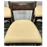 Stanley Furniture Bar Chairs - Set of 4, Beige Upholstered Seats, Dark Wood Finish