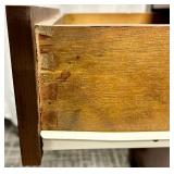 End Table Nightstand in Dark Walnut Wood with One Drawer & Lower Shelf - Modern Style
