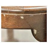 Round Wood End Table - 2-Tier, Dark Brown Finish