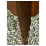 Round Wood End Table - 2-Tier, Dark Brown Finish