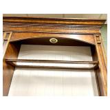 Vintage Burl Wood China Cabinet Hutch with built in lighting