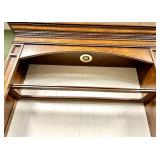 Vintage Burl Wood China Cabinet Hutch with built in lighting