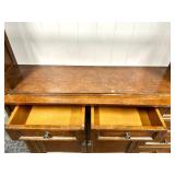 Vintage Burl Wood China Cabinet Hutch with built in lighting