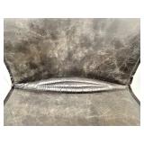 Cantilever Bar Stool - Black Leather Upholstery, Vintage Industrial