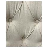 Accent Chair - Beige Tufted Upholstery with Nailhead Trim & Light Wood Legs