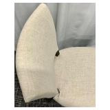 Saloom Furniture Dining Chair - Upholstered Beige Fabric & Dark Wood Legs