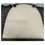 Saloom Furniture Dining Chair - Upholstered Beige Fabric & Dark Wood Legs