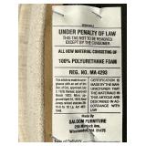 Saloom Furniture Dining Chair - Upholstered Beige Fabric & Dark Wood Legs