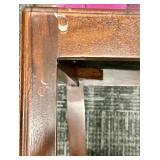 Indonesian Carved Wood Dining Chairs Pair - Floral Upholstery