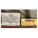 Henredon Armchairs - Carved Lattice Back & Red Damask Upholstery (Pair)