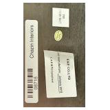 Mid-Century Modern Style Console Table - Oval Wood Veneer Top & Brass Curved Base