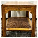 Heritage by Drexel 3-Piece Console Table Set with Cane Lower Shelves & 3-Drawer Chest