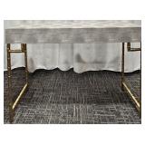 Vinyl Console Table with Gold Bamboo style Legs - 2 Drawers