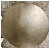 Universal Furniture Round End Table Model 788 - Gold-tone X-brace Base - Made in Vietnam