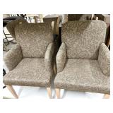 Pair of Armchairs - Leaf-patterned Upholstery #3