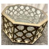 Lattice Octagon Coffee Table - Glass Top