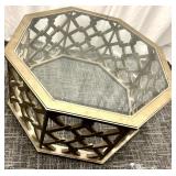 Lattice Octagon Coffee Table - Glass Top