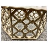 Lattice Octagon Coffee Table - Glass Top