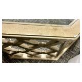 Lattice Octagon Coffee Table - Glass Top