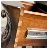 Hooker Furniture Console Table - Leather Inlay Top, Carved Apron & Cabriole Legs