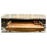 Hooker Furniture Console Table - Leather Inlay Top, Carved Apron & Cabriole Legs