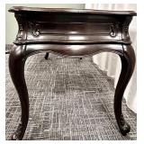 Hooker Furniture Console Table - Leather Inlay Top, Carved Apron & Cabriole Legs