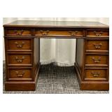 Sligh-Lowry Desk - Leather Top Green Inset Panels - Holland, Michigan
