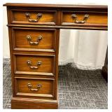 Sligh-Lowry Desk - Leather Top Green Inset Panels - Holland, Michigan