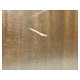 Ethan Allen Dark Walnut Coffee Table - Gold Trim & Block Legs