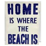 Home Is Where The Beach Is Sign & Seahorse Sculpture & Green Toy Bus