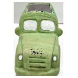 Home Is Where The Beach Is Sign & Seahorse Sculpture & Green Toy Bus