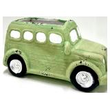 Home Is Where The Beach Is Sign & Seahorse Sculpture & Green Toy Bus