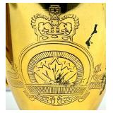 Gold Anchor Sculpture - White Ceramic Ship Wheel Vase - Gold Trophy Cup