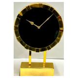 Gold-Tone Desk Clock & Leather Ice Bucket