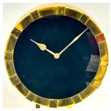 Gold-Tone Desk Clock & Leather Ice Bucket