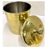 Creative Co-Op Hammered Brass Mugs & Canisters Set - Gold Tone, Hand Wash Only