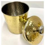 Creative Co-Op Hammered Brass Mugs & Canisters Set - Gold Tone, Hand Wash Only