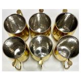 Creative Co-Op Hammered Brass Mugs & Canisters Set - Gold Tone, Hand Wash Only