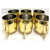 Creative Co-Op Hammered Brass Mugs & Canisters Set - Gold Tone, Hand Wash Only