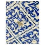 Blue & White Diamond Pattern Ceramic Canister Jars with Lids - Pair