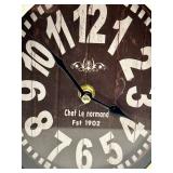 Tozai Home Marble Swirl Vase & Chef Le Normand Mantel Clock - Est 1902