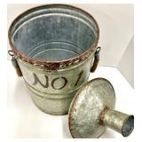 No.1 & No.2 Galvanized Metal Canisters with Rope Handles