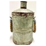 No.1 & No.2 Galvanized Metal Canisters with Rope Handles