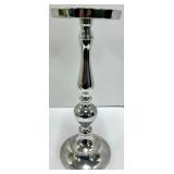 Silver Pedestal Vase with Cream Flowers & Pair of Candlesticks