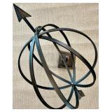 Vintage Metal Armillary Sphere with Arrow Accent