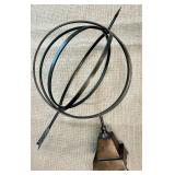 Vintage Metal Armillary Sphere with Arrow Accent