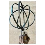 Vintage Metal Armillary Sphere with Arrow Accent