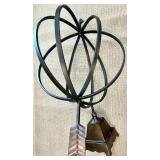 Vintage Metal Armillary Sphere with Arrow Accent
