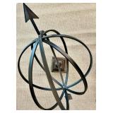 Vintage Metal Armillary Sphere with Arrow Accent